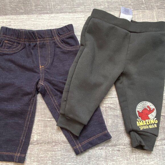 Baby Clothing Bundle: Moose Hoodie Spider-Man Pants Camo Onesie & Denim Pants 3- - Picture 7 of 9